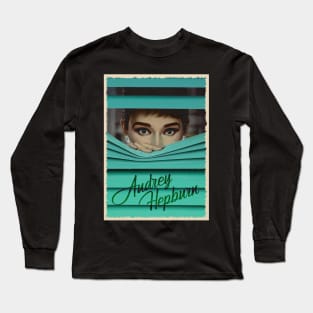 Funny Face Audrey Hepburn's Playful Charm T-Shirt Long Sleeve T-Shirt